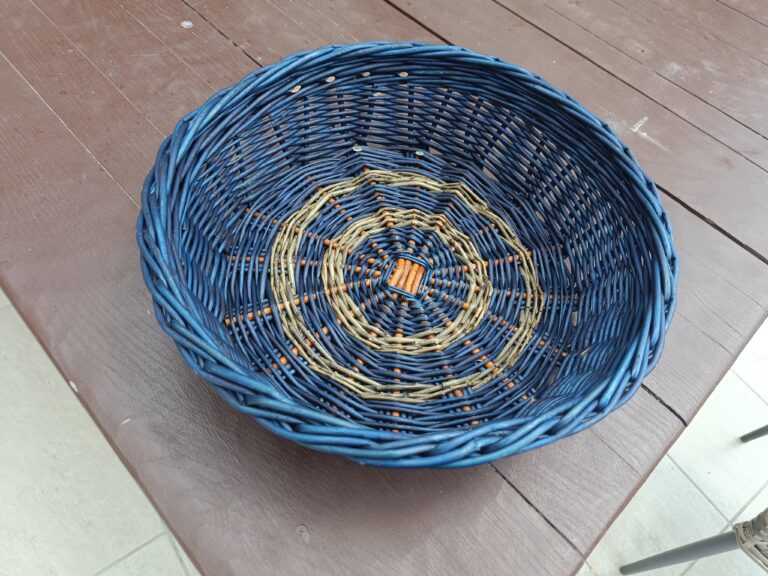 Blue fruit basket