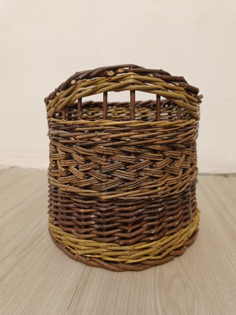 Tall patterned storage basket