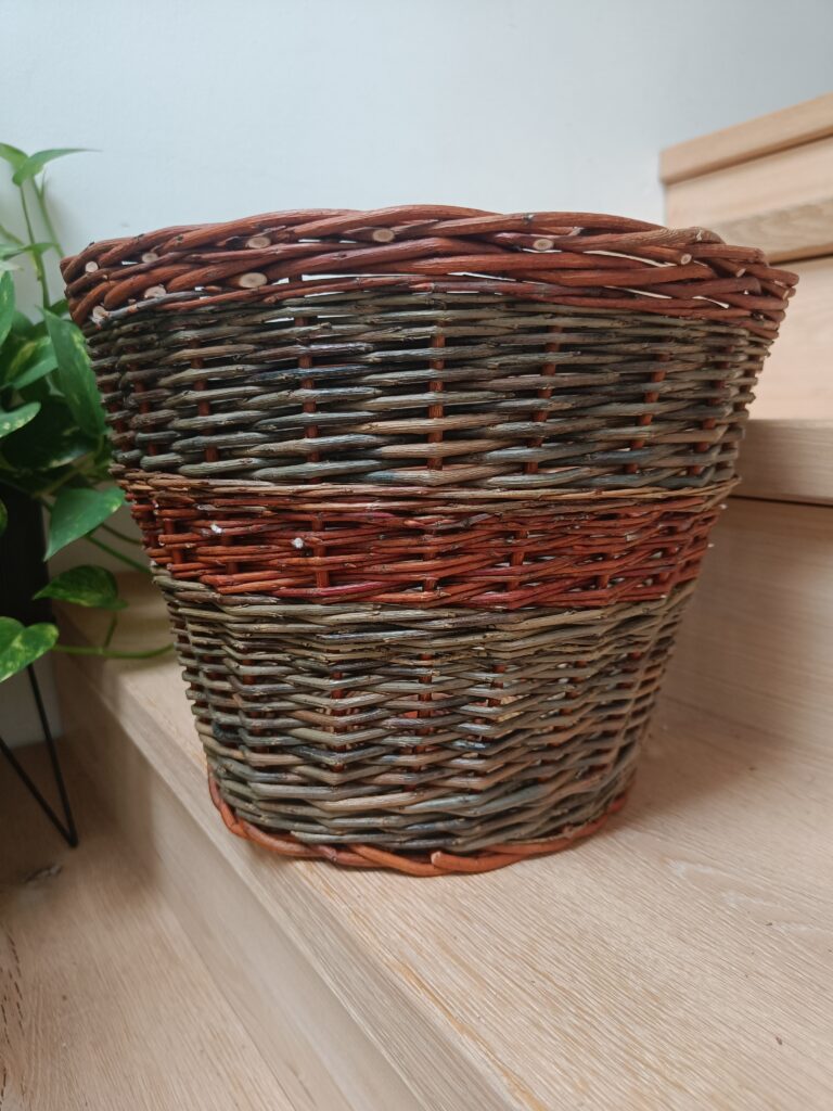 Woven wastepaper basket